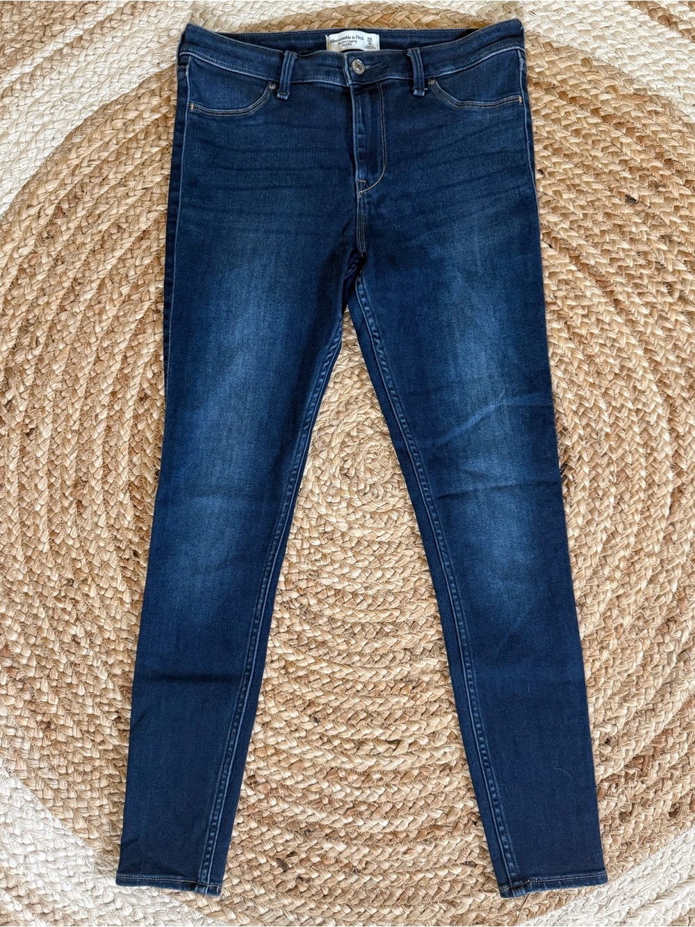 Abercrombie Jegging Legging Mid Rise Dark Wash Skinny Jeans Classic 28 6 A&F